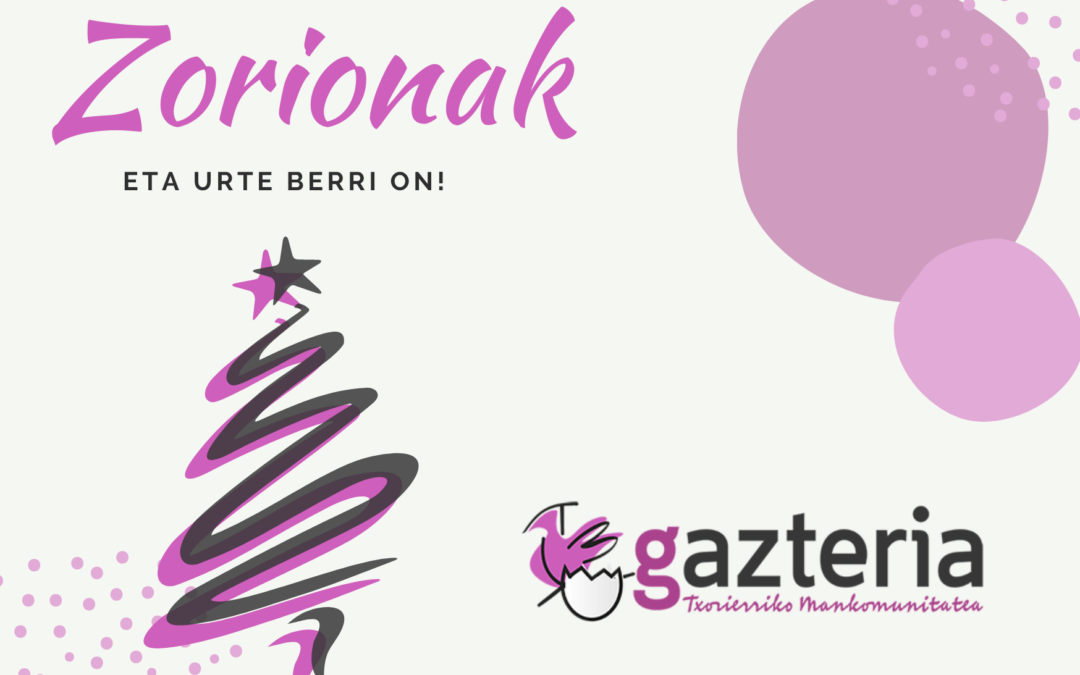 ¡Gazteria Txorierri os desea Feliz Navidad y Próspero Año Nuevo!